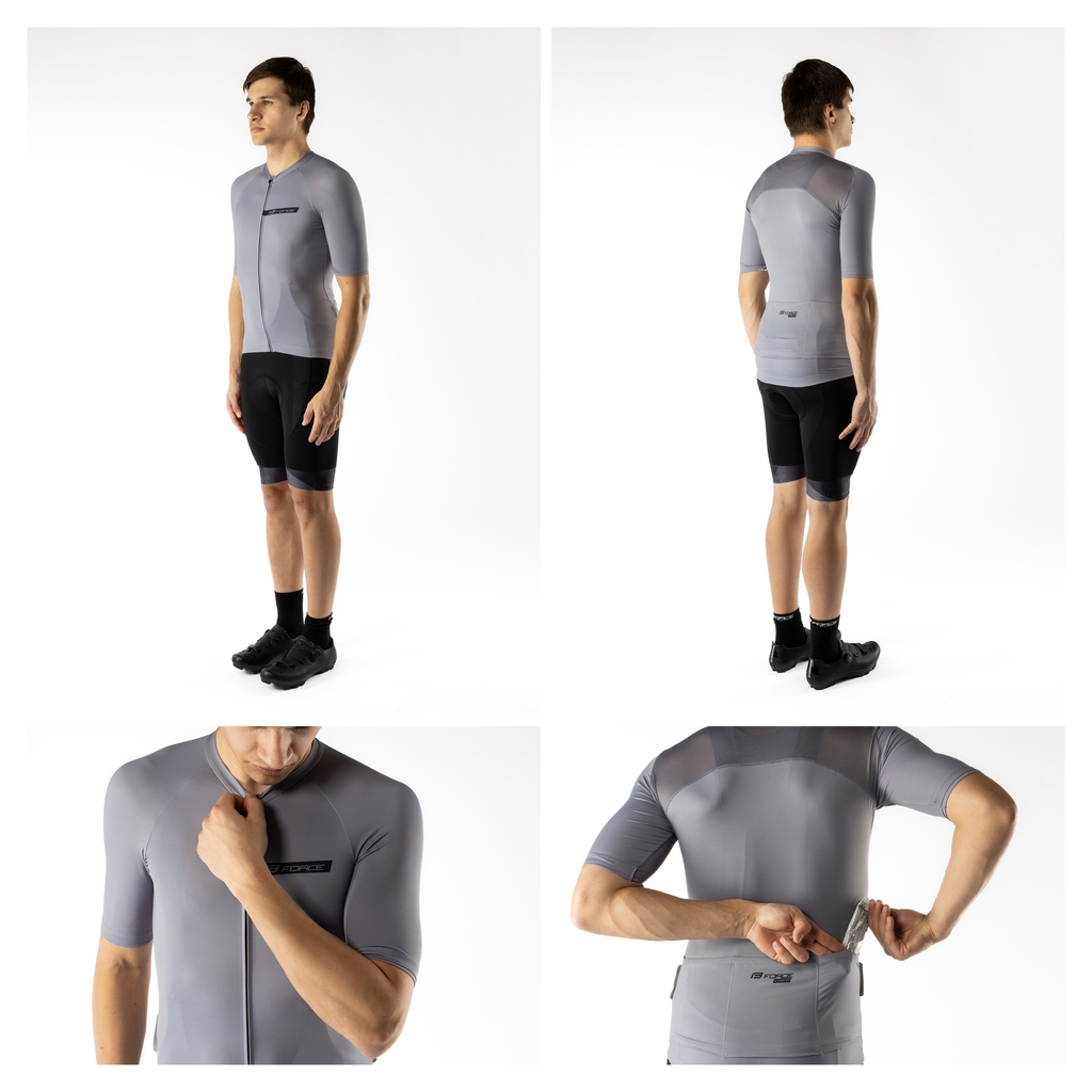 FORCE CHARM, pánsky cyklistický dres, šedý