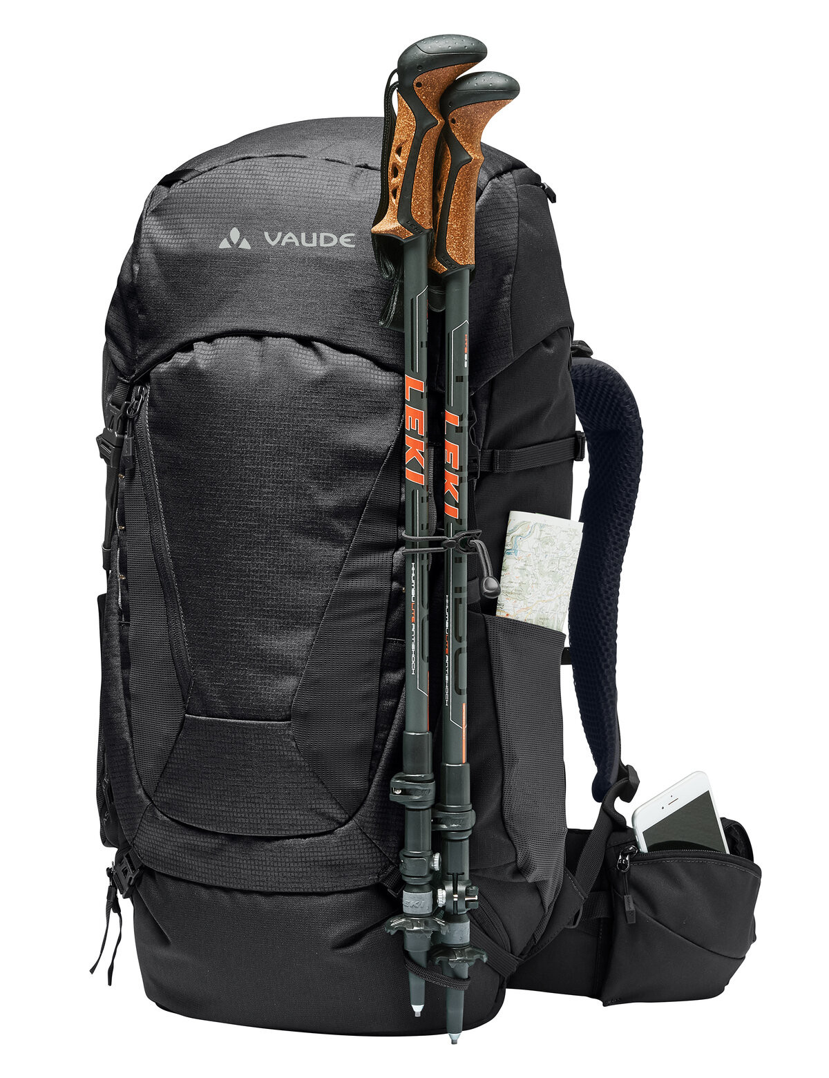 Vaude turistický batoh Asymmetric 42+8, unisex, black